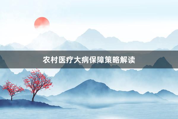 农村医疗大病保障策略解读